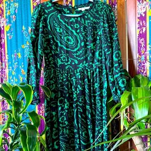 Adorable Boden Black & Green Dress  - Size 4